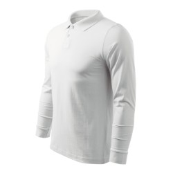 Tricou polo Single J. LS 211 - alb