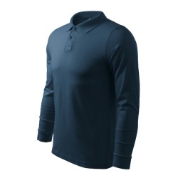 Tricou polo Single J. LS 211 - albastru marin